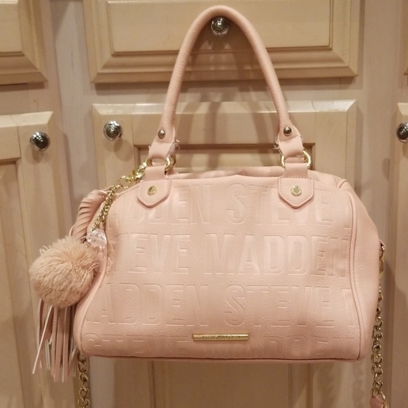 Steve Madden Handbags - Steve Madden logo pink blush satchel preowned